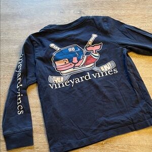 vineyard Vines boys 3T hockey whale tee EUC